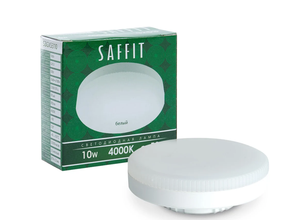Фото товара Лампа SAFFIT GX 53 10 Вт 4000 К (в упак.100 шт)